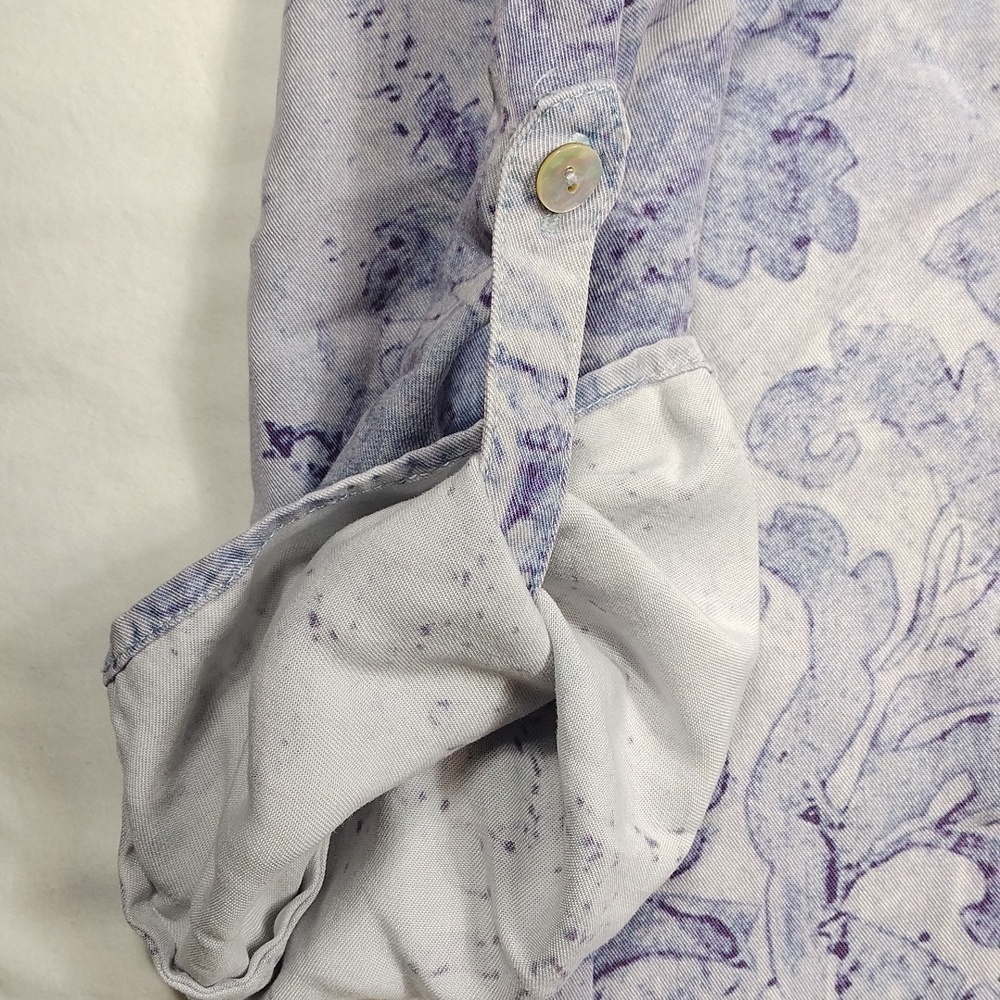 Soft Surroundings Light/Medium Purple Floral Blouse Size Large - Picture 5 of 12